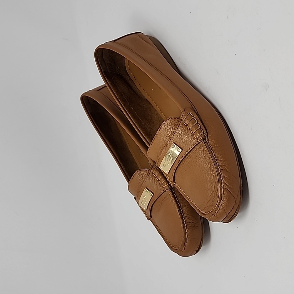 Coach Fredrica Brown Leather Loafers Flats Size 8